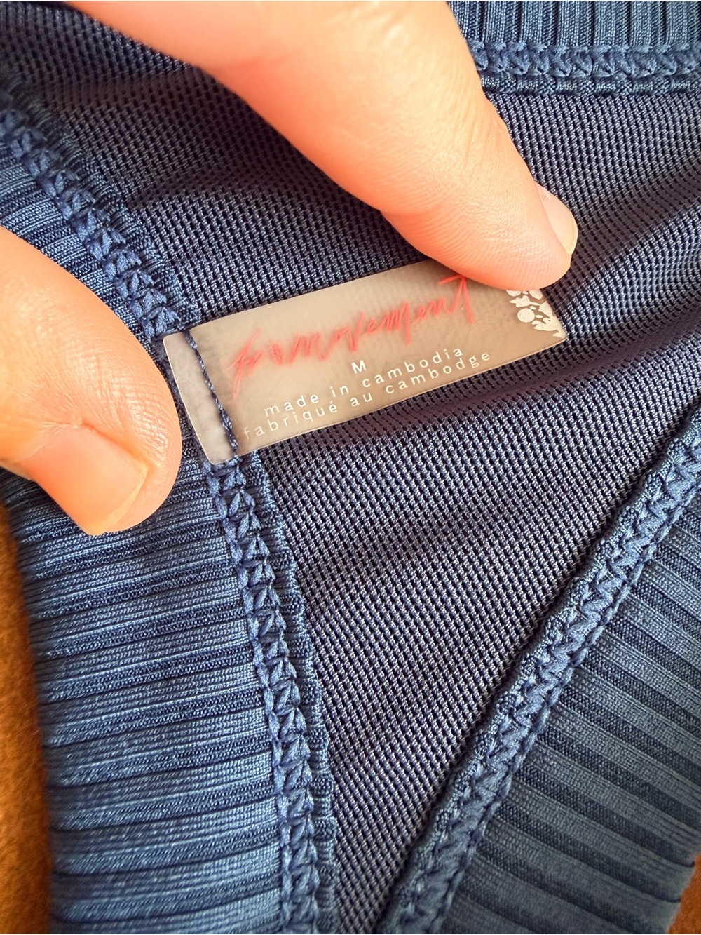 NWOT FP Movement Ribbed Racerback Crop Tank Top - Navy - Picture 5 of 5